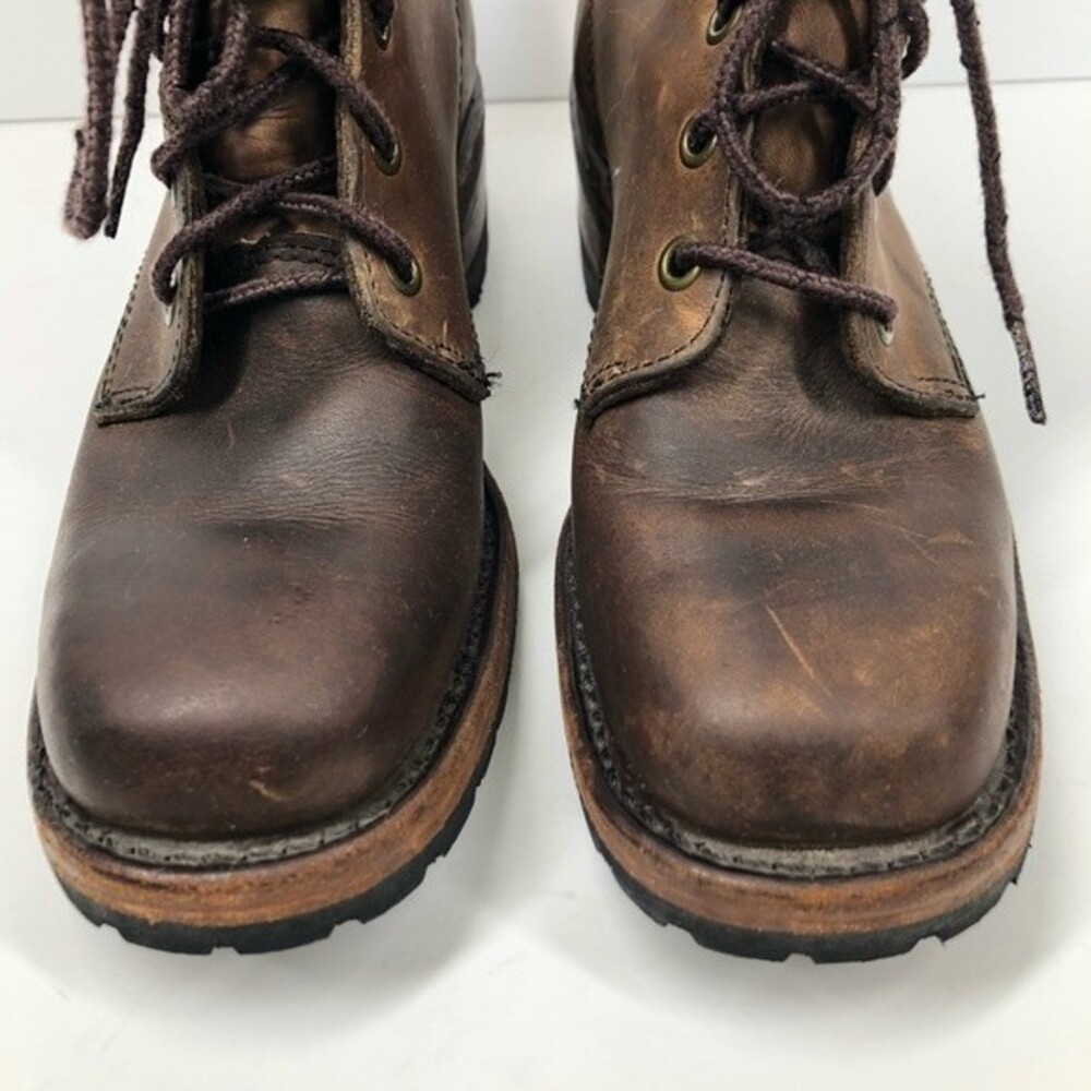 Vintage Frye Brown Leather Lace Up Boot Rare Made In The USA Size 6 - Picture 4 of 14